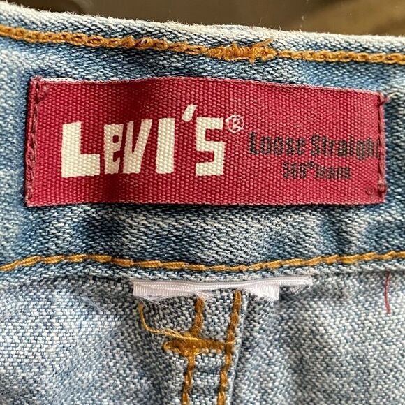 LEVI’S Vintage Loose Straight Cut Off Denim Jean Shorts Blue 27 - Picture 3 of 4